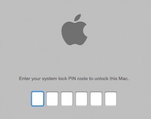 Back to my Mac system lock PIN