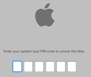 system lock PIN Mac